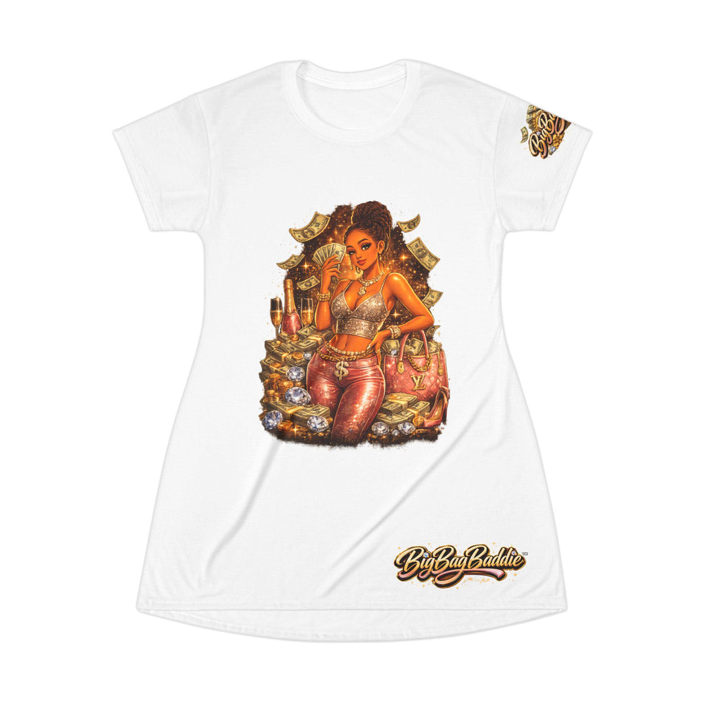 Big Bag Baddie graphic tee | Money stack typography, streetwear