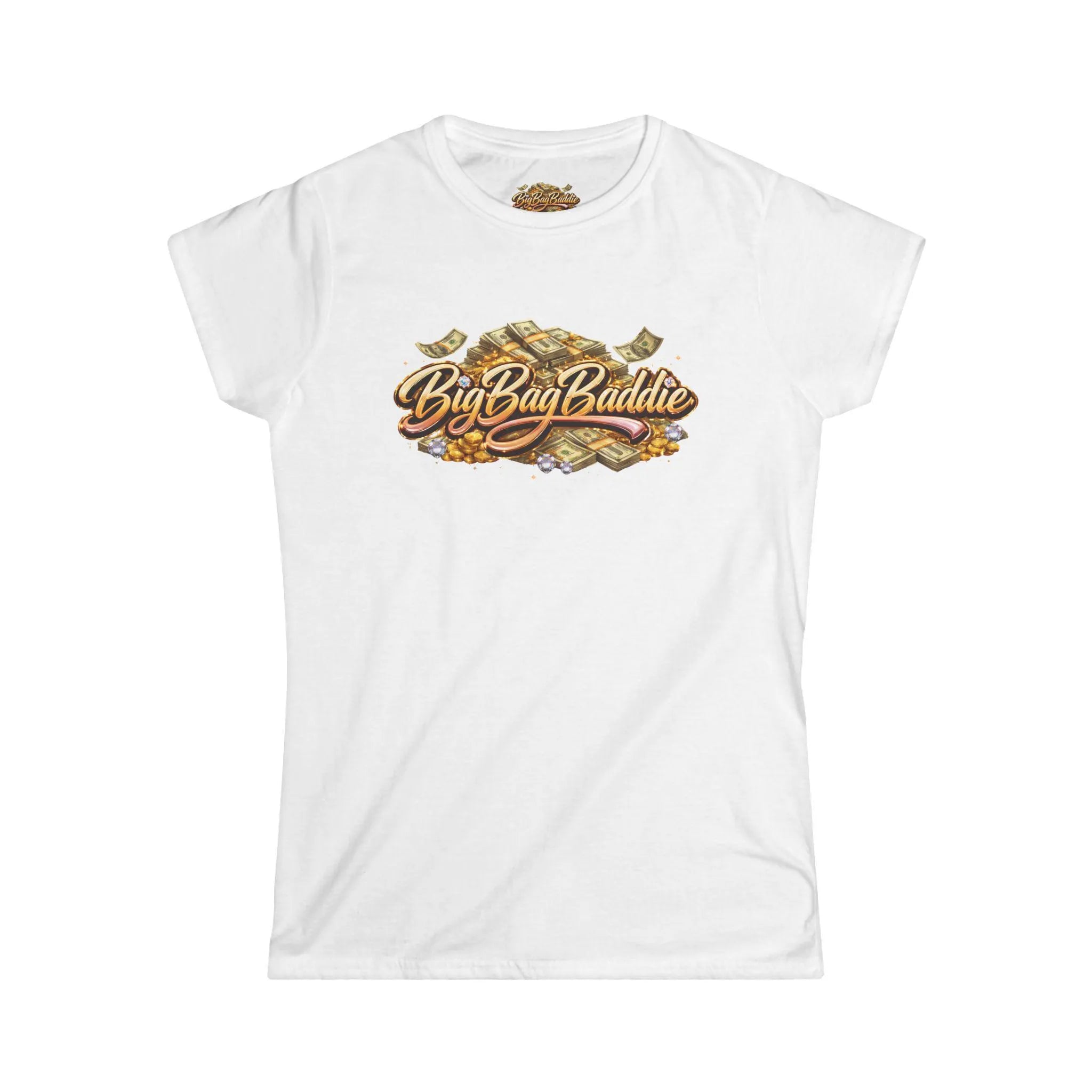 Big Bag Baddie graphic tee | Money stack typography, streetwear